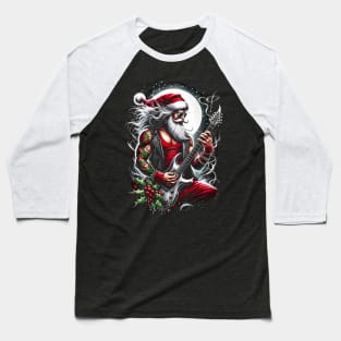 Heavy Metal Santa - Christmas Baseball T-Shirt